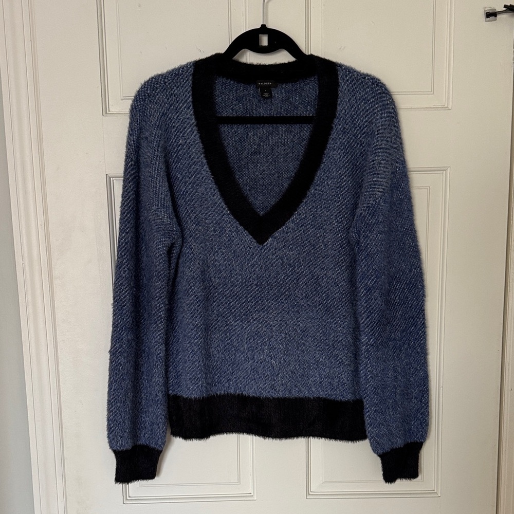 Halogen Deep Blue and Navy V-Neck Sweater